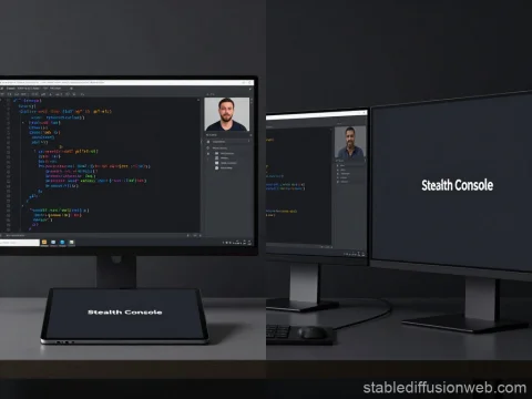 Split Screen Interview Setup with Coding and Stealth Console