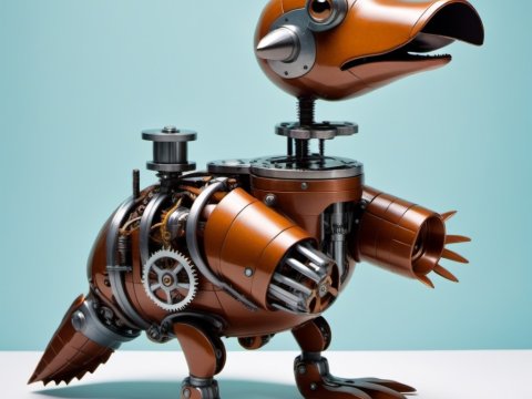 Steampunk Mechanical Duck Robot