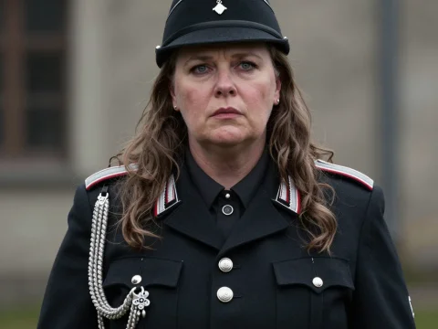 Stern-Like Officer in Dark Military Uniform