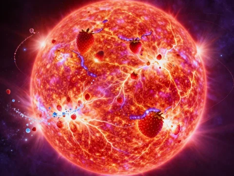 Strawberry Sun in a Cosmic Burst