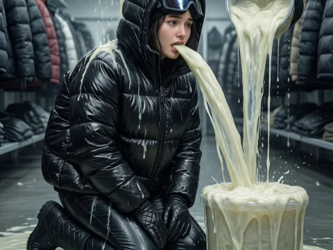 Student Cloaked in Slime in a Jacket Storage Room