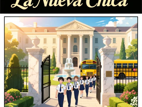 Students Leaving a Prestigious School Campus