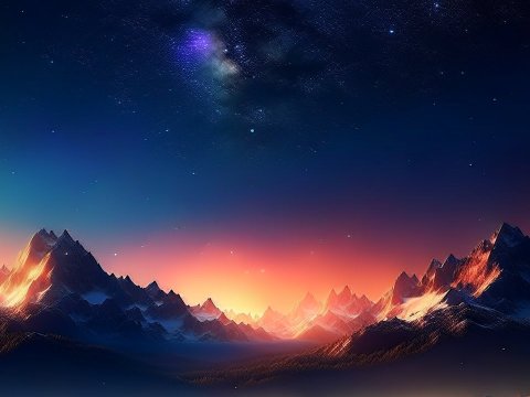 Stunning Realistic Mountain Landscape at Twilight