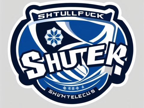 Stylized Blue and White Sports Logo Badge