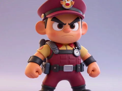 Stylized Captain Corti Character in 3D Render