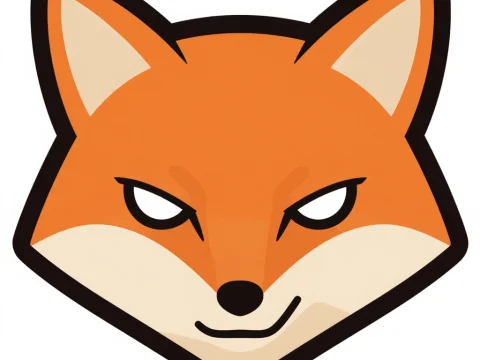 Stylized Front-Facing Fox Head Illustration