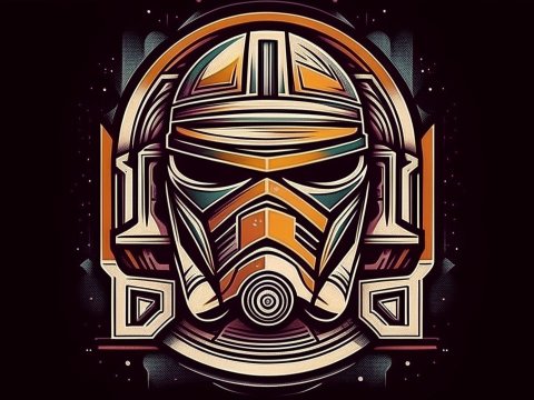 Stylized Geometric Stormtrooper Helmet Illustration