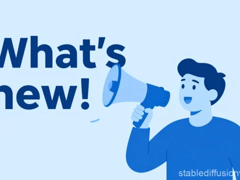 Stylized Illustration of Person Announcing What's New