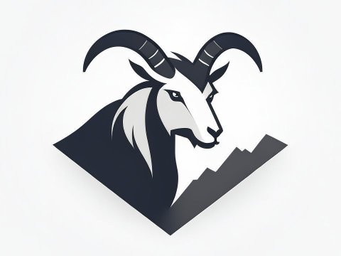 Stylized Mountain Goat Logo Design