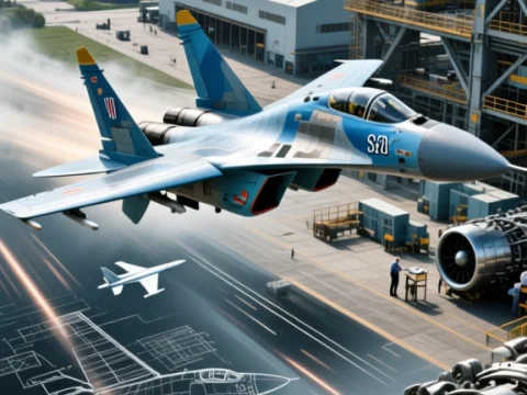 Su-27 Fighter Jets Over Ufa Industrial Complex