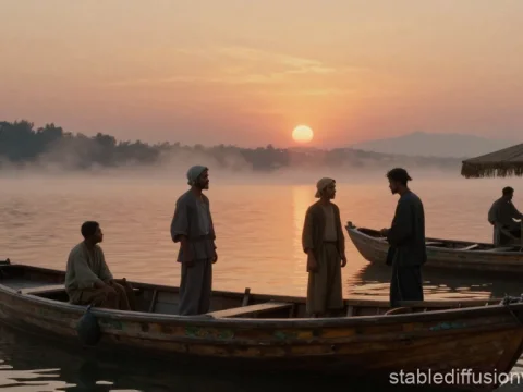 Sunset Gathering at Chrysopolis Dock