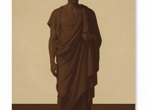Surreal Classical Statue in Minimalist Setting