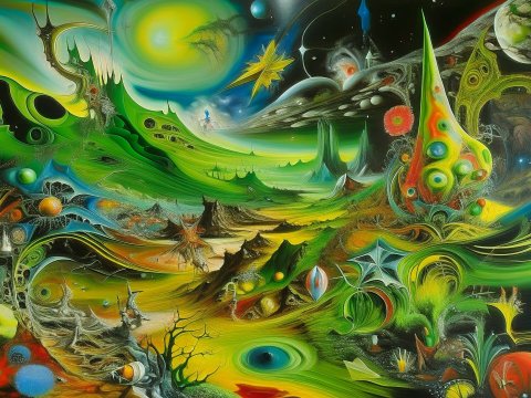 Surreal Cosmic Landscape by Roberto Matta