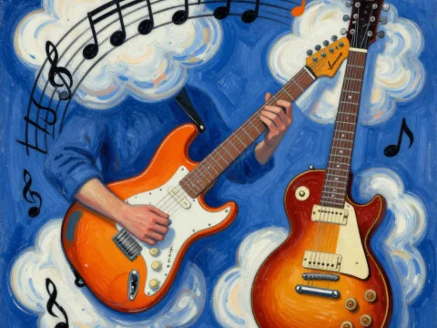 Surreal Musical Clouds with Electric Guitars
