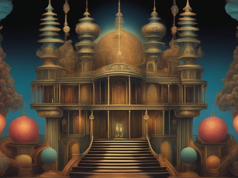 Surreal Ornate Palace with Mystical Architecture