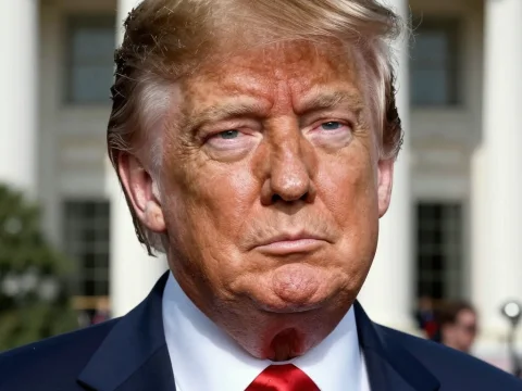 Surreal Portrait of a Man with Intense Expression