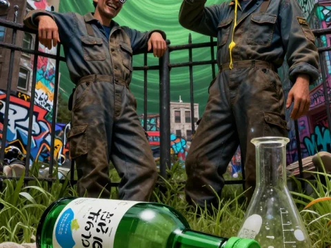 Surreal Urban Mechanics in a Psychedelic Cityscape