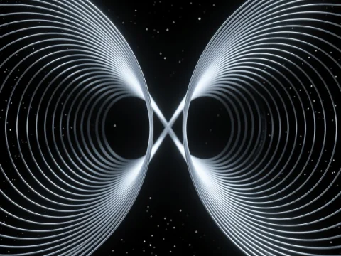 Symmetrical Magnetic Arcs in Cosmic Space