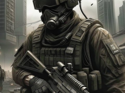 Tactical Soldier in Urban Combat Zone