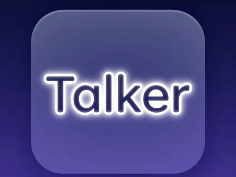 Talker App Icon with Neon Glow