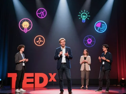 TEDx Speakers Presenting Innovative Ideas on Stage