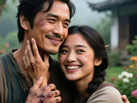 Tender Reunion of a Couple with Battle Scars