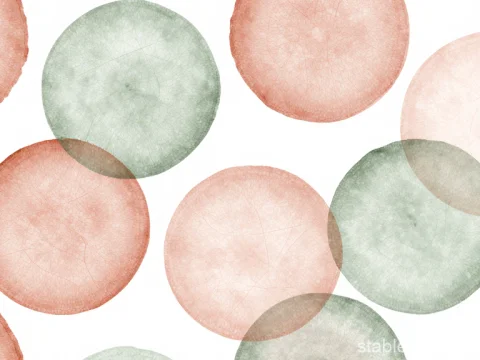 Terracotta and Sage Watercolor Circle Pattern