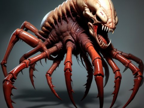 Terrifying Alien Spider Creature with Sharp Fangs