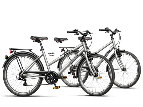 Three-Seat Tandem Bicycle with Coaster Brake