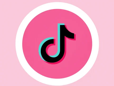 TikTok Logo on Pink Background