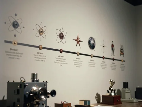 Timeline of Atomic Theory with Vintage Scientific Instruments