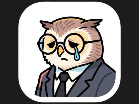 Tired Owl Professional in Suit with Tear