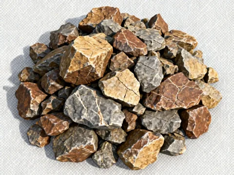Top-Down View of a Pile of Realistic Rocks