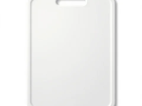 Top-Down View of a White Plastic Cutting Board