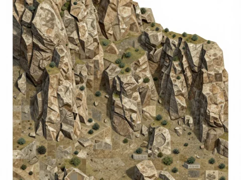 Top-Down View of Rocky Cliff Terrain