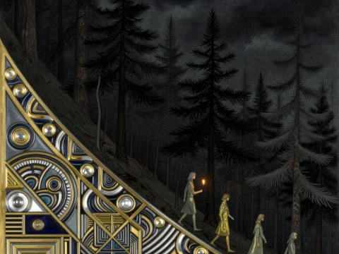 Tragic Forest Walk Under Dark Skies