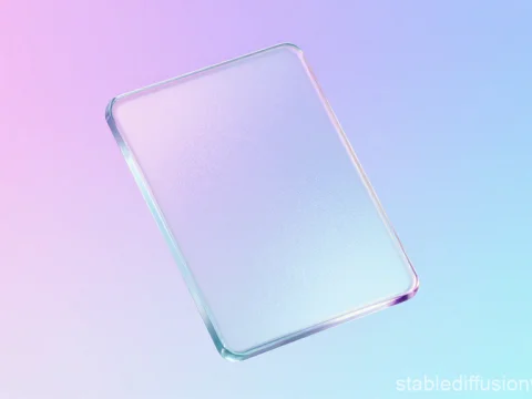 Transparent Glass Rectangle on Soft Gradient Background