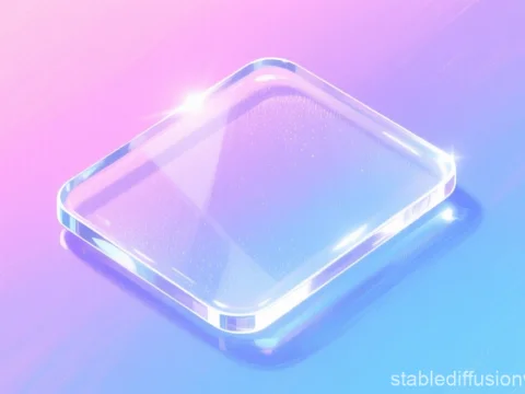 Transparent Glass Shape on Soft Gradient Background