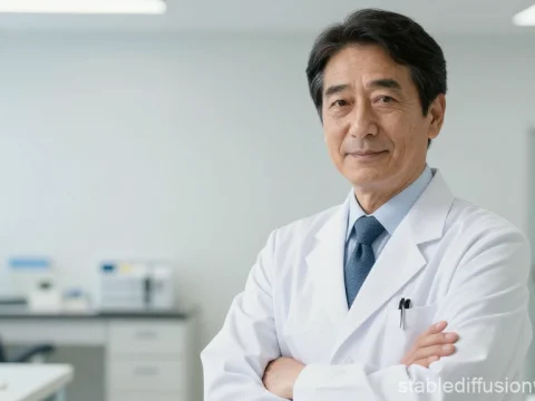 Trustworthy Japanese Doctor in Medical Office