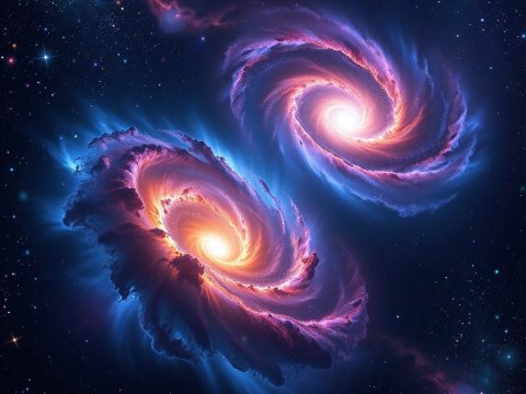 Twin Spiral Galaxies in Deep Space