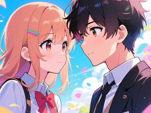 Two Heads Are Better Than One - Anime Couple Portrait