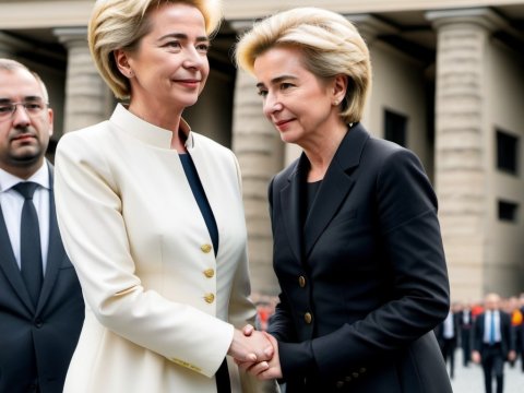 Two Professional Women Shaking Hands Outdoors