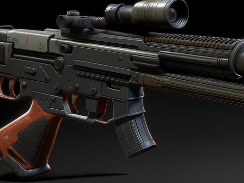 Ultradetailed 3D Render of Tactical Sniper Rifle