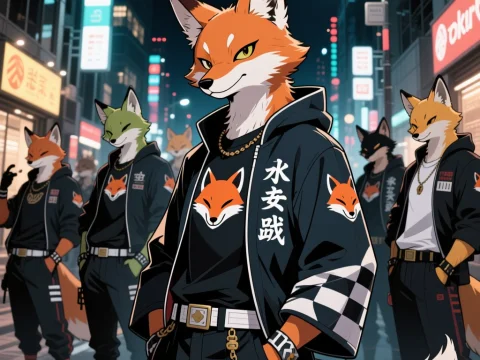 Urban Fox Gang in Stylish Streetwear