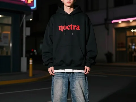 Urban Night Portrait of a Young Man in Casual Streetwear