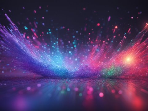 Vibrant 3D Light Particle Explosion