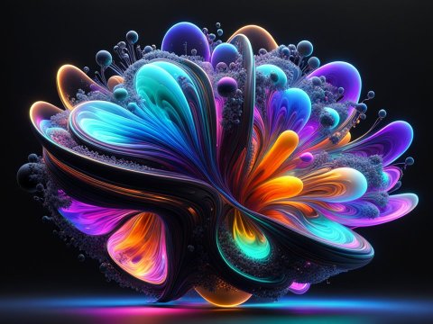 Vibrant 3D-Rendered Organic Abstract Form
