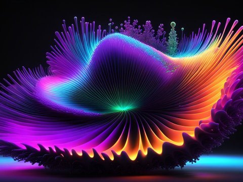 Vibrant 3D Rendered Organic Abstract Form