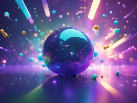 Vibrant 3D Sphere with Colorful Light Reflections