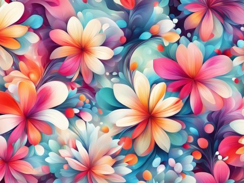 Vibrant Abstract Floral Background with Soft Gradient Petals